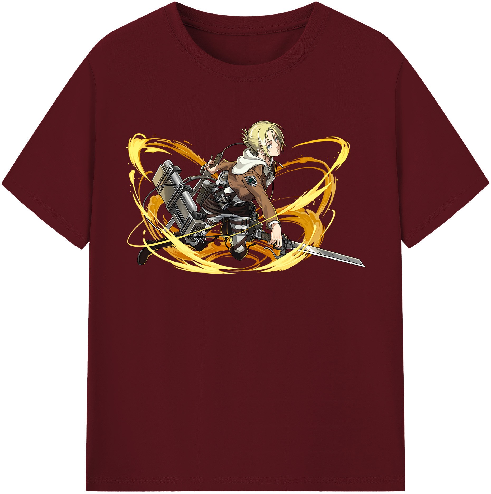 （画像用） 進撃の巨人 アニ・レオンハート Attack on Titan Annie Leonhart 綿100％半袖Tシャツ（フロントプリント）